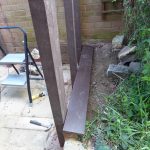 The shed shelf finish over the engineering bricks