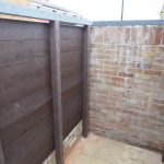 View of posts and slats from inside the shed