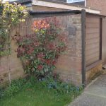 The final constructed recycled plastic shed with roof