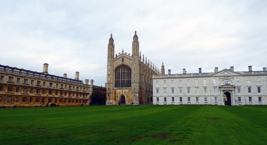 Kings College grounds in Cambridge