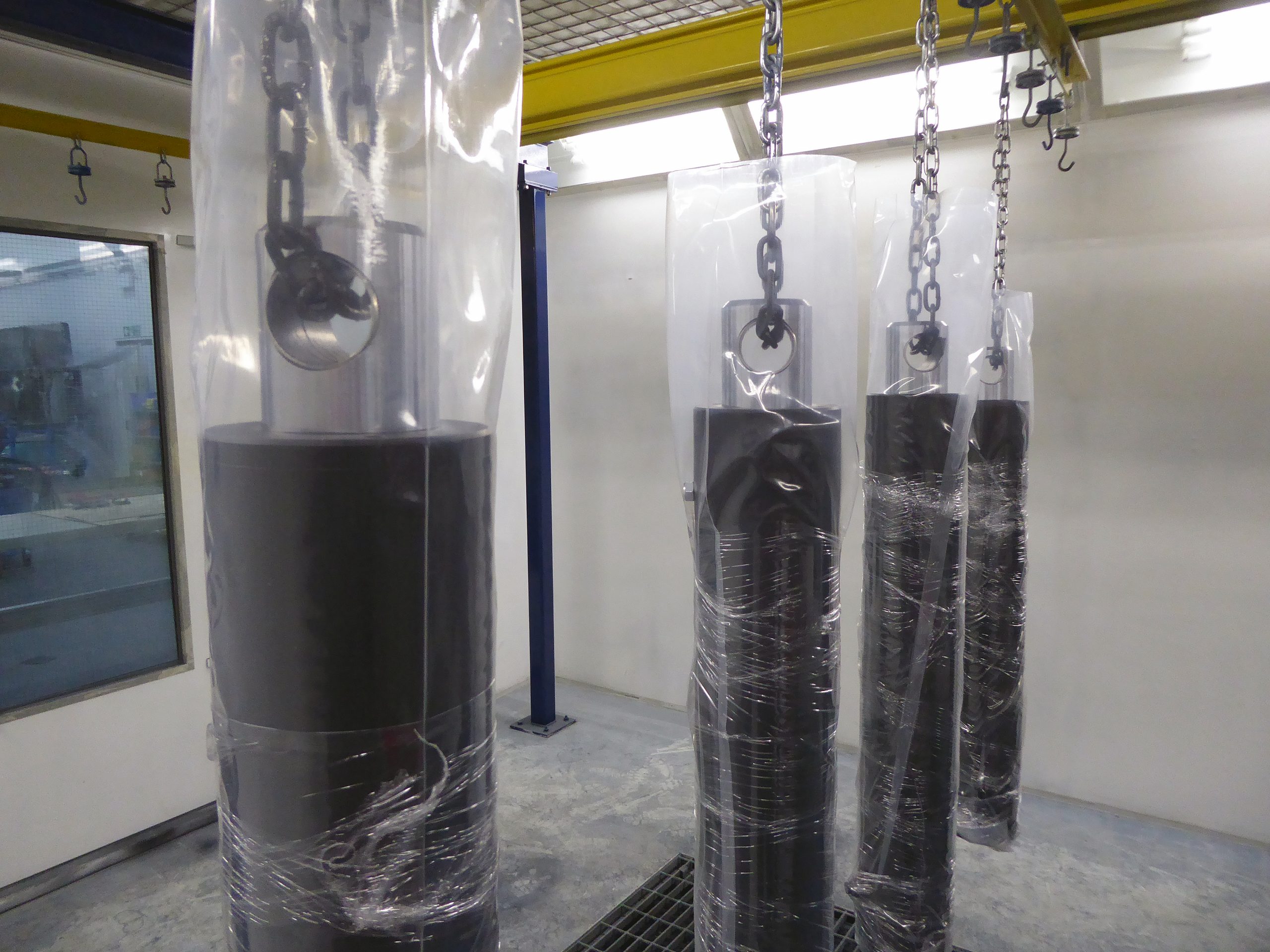Hydraulic cylinder protective coating, finishing and protection