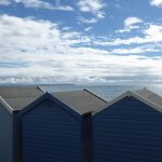 Beach huts looking over the Solent