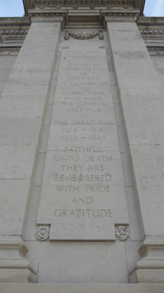 War memorial in a city