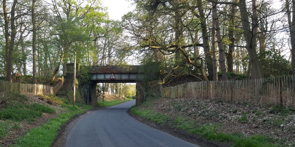 Rusty disused railway bridge